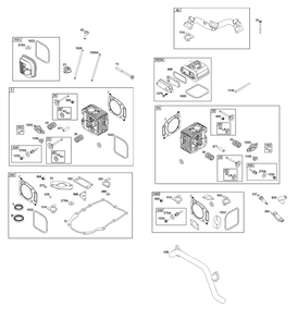 Cylinder Head Group Diagram and Parts List for 389447-0123-E1  Briggs and Stratton Engine
